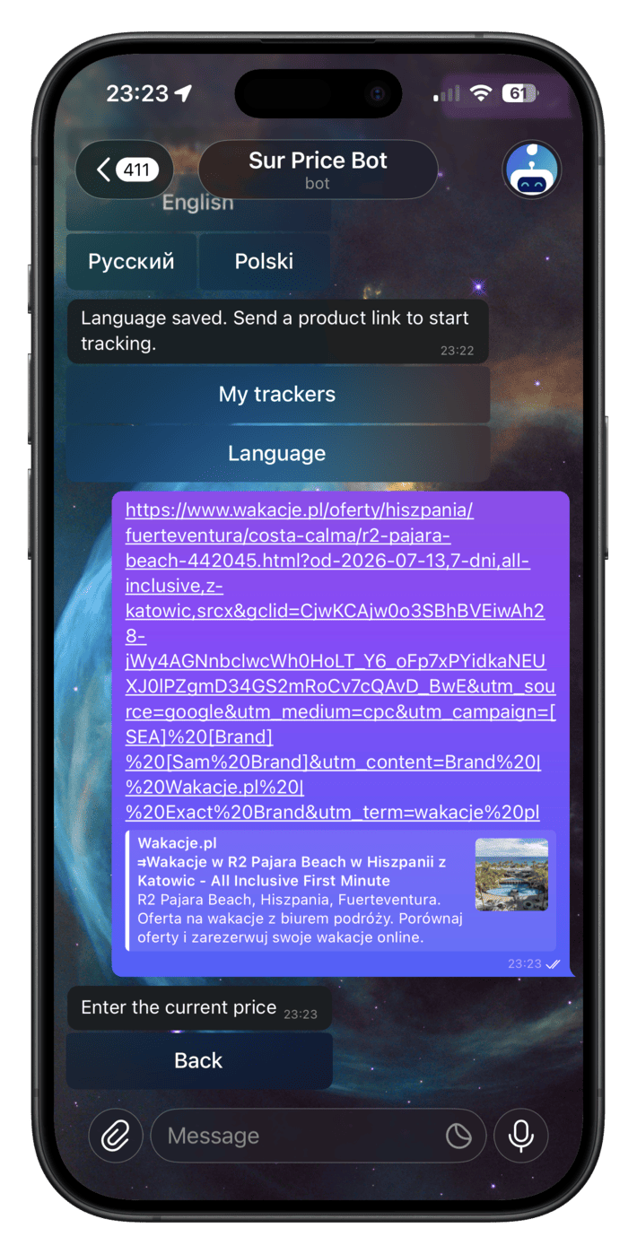 SurPrice Bot step 2