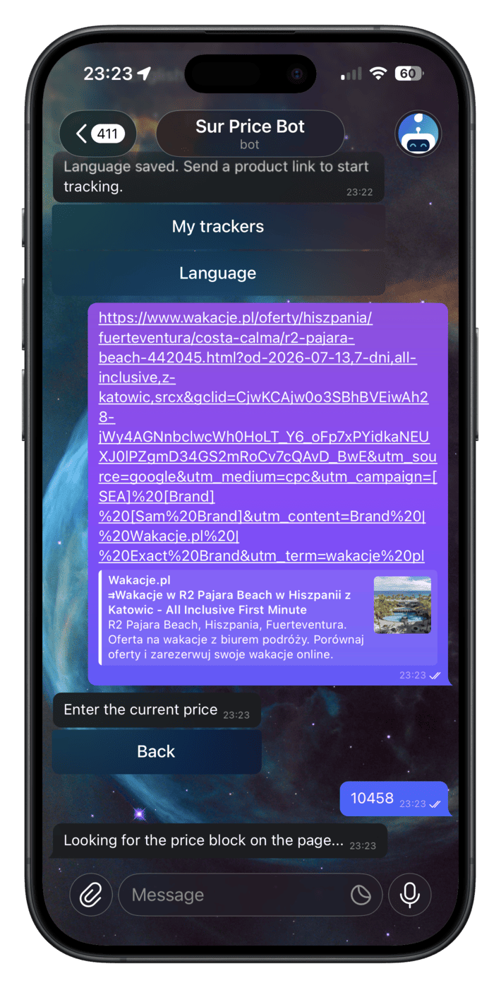 SurPrice Bot step 3